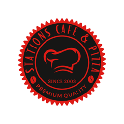 Stations Cafe & Pizza logo.